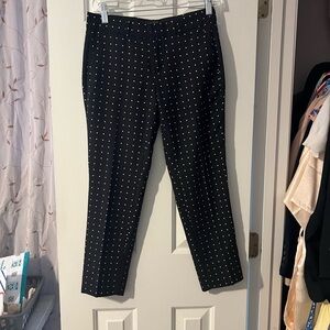 Banana Republic Factory Black and White Polka Dot Cropped Ankle Pants